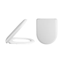 Nuie D Shaped Soft Close Toilet Seat Contemporary White Polypropylene 47x365x465mm - JJ Building Materials