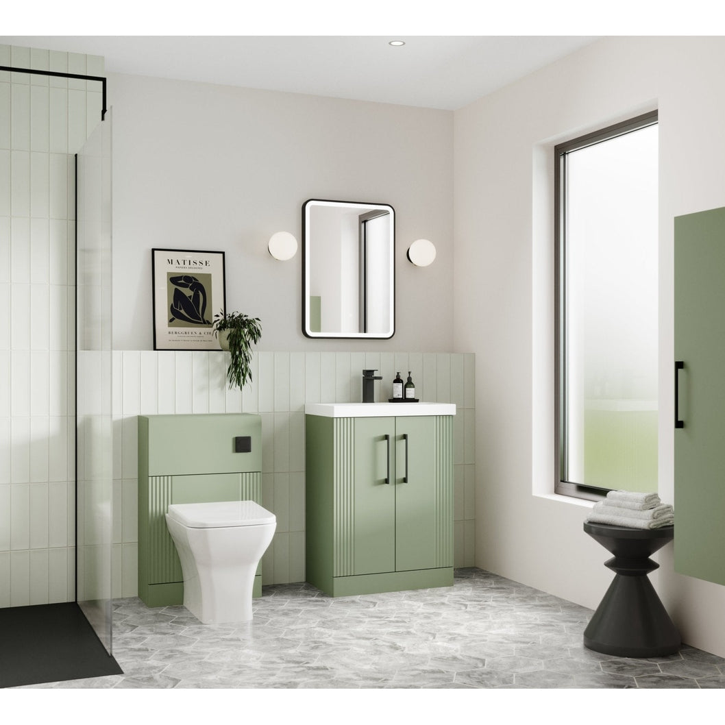 Nuie Deco 500mm Wc Unit Contemporary Satin Green MFC Painted Gloss 810x500x253mm - JJ Building Materials