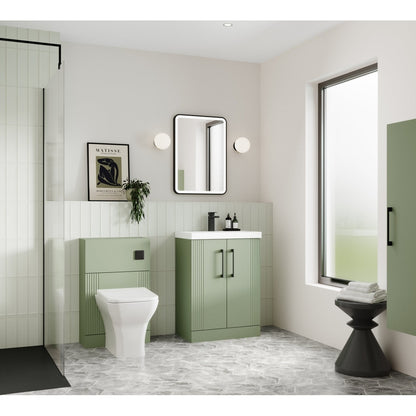 Nuie Deco 500mm Wc Unit Contemporary Satin Green MFC Painted Gloss 810x500x253mm - JJ Building Materials