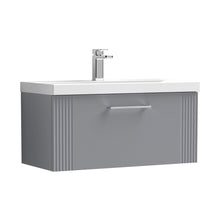 Nuie Deco 800mm Wall Hung Single Drawer Vanity & Basin 3 Contemporary Satin Grey MFC Painted Gloss 409x810x395mm - JJ Building Materials
