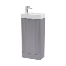 Nuie Deco Compact 400mm Floor Standing Cabinet & Basin Contemporary Satin Grey MFC Painted Matt 781x400x222mm - JJ Building Materials