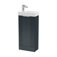 Nuie Deco Compact 400mm Floor Standing Cabinet & Basin Contemporary Soft Black MFC Painted Matt 781x400x222mm - JJ Building Materials