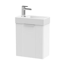 Nuie Deco Compact 400mm Wall Hung Cabinet & Basin Contemporary Satin White MFC Painted Matt 438x400x222mm - JJ Building Materials