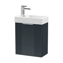 Nuie Deco Compact 400mm Wall Hung Cabinet & Basin Contemporary Soft Black MFC Painted Matt 438x400x222mm - JJ Building Materials