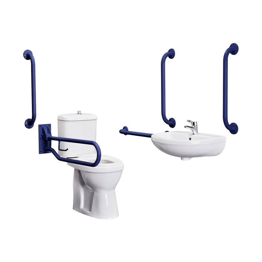 Nuie Doc M Pack Blue Contemporary White Vitreous China - JJ Building Materials