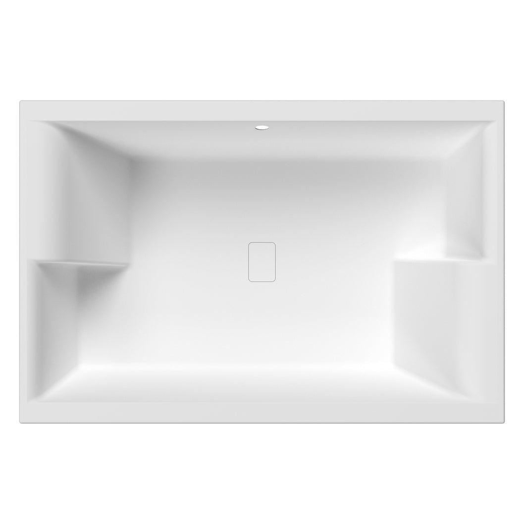 Nuie Double Ended Inset Spa Bath Contemporary Gloss White Acrylic - JJ Building Materials