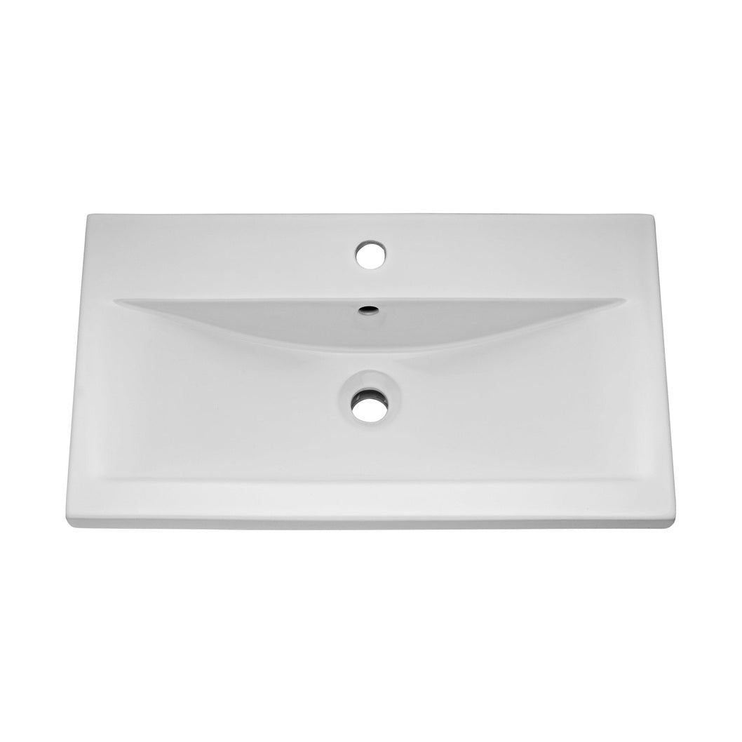 Nuie Eden 800mm Floor Standing Cabinet & Mid-edge Basin Contemporary Gloss White MFC Painted Gloss 818x805x400mm - JJ Building Materials