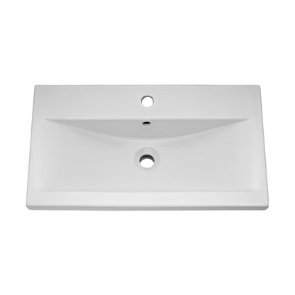 Nuie Eden 800mm Floor Standing Cabinet & Mid-edge Basin Contemporary Gloss White MFC Painted Gloss 818x805x400mm - JJ Building Materials
