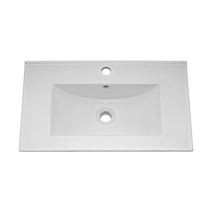 Nuie Eden 800mm Floor Standing Cabinet & Minimalist Basin Contemporary Gloss White MFC Painted Gloss 840x810x390mm - JJ Building Materials