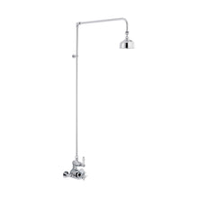 Nuie Edwardian Twin Thermostatic Shower Valve & Rigid Riser Traditional Chrome Brass 140x150x140mm - JJ Building Materials
