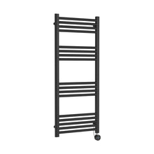 Nuie Electric Bar Towel Rails Round Straight Towel Radiator 1200x500 Contemporary Anthracite Steel 1200x500x30mm - JJ Building Materials