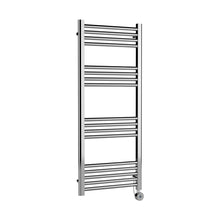 Nuie Electric Bar Towel Rails Round Straight Towel Radiator 1200x500 Contemporary Chrome Steel 1200x500x30mm - JJ Building Materials