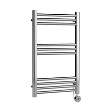 Nuie Electric Bar Towel Rails Round Straight Towel Radiator 800x500 Contemporary Chrome Steel 800x500x30mm - JJ Building Materials