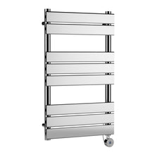 Nuie Electric Flat Panel Towel Rails Square Flat Towel Radiator 840x500 Contemporary Chrome Steel 840x500x30mm - JJ Building Materials