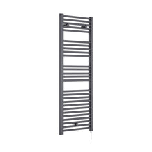 Nuie Electric Towel Rail Contemporary Anthracite Steel 1375x480x30mm - JJ Building Materials