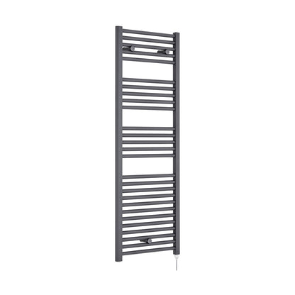 Nuie Electric Towel Rail Contemporary Anthracite Steel 1375x480x30mm - JJ Building Materials