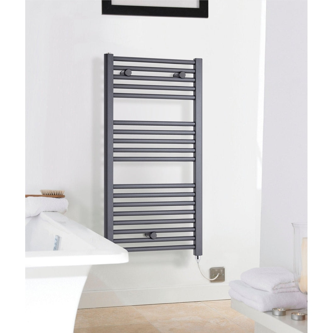Nuie Electric Towel Rail Contemporary Anthracite Steel 720x400x30mm - JJ Building Materials