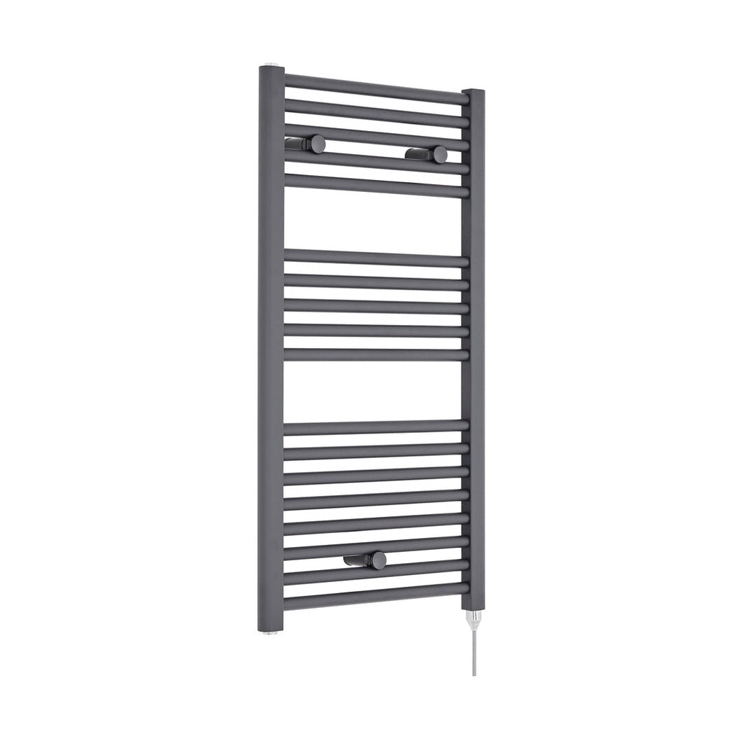 Nuie Electric Towel Rail Contemporary Anthracite Steel 920x480x30mm - JJ Building Materials