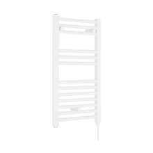 Nuie Electric Towel Rail Contemporary White Steel 720x400x30mm - JJ Building Materials