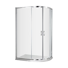 Nuie Ella 1850 X 1000 X 800mm Offset Quad Enclosure Contemporary Chrome Aluminium 1850x980x780mm - JJ Building Materials