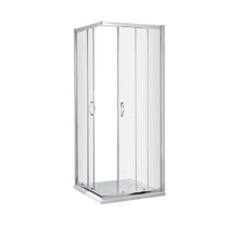 Nuie Ella 1850 X 760mm Corner Entry Shower Enclosure Contemporary Chrome Aluminium 1850x745x44mm - JJ Building Materials