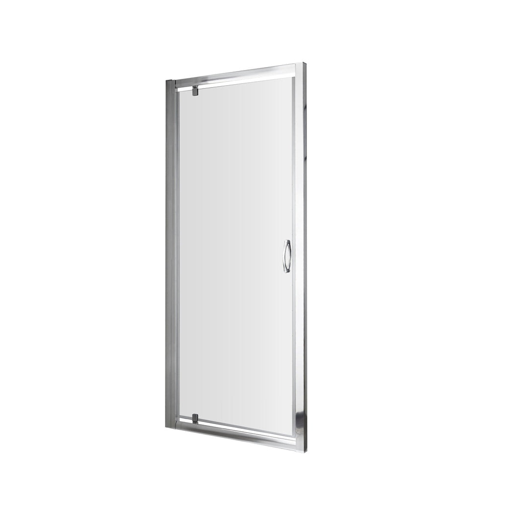 Nuie Ella 1850 X 760mm Pivot Shower Door Contemporary Chrome Aluminium 1850x750x44mm - JJ Building Materials