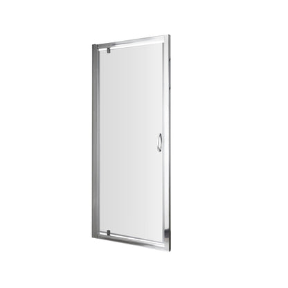 Nuie Ella 1850 X 760mm Pivot Shower Door Contemporary Chrome Aluminium 1850x750x44mm - JJ Building Materials