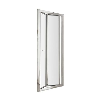 Nuie Ella 1850 X 800mm Bi-folding Shower Door Contemporary Chrome Aluminium 1850x790x44mm - JJ Building Materials