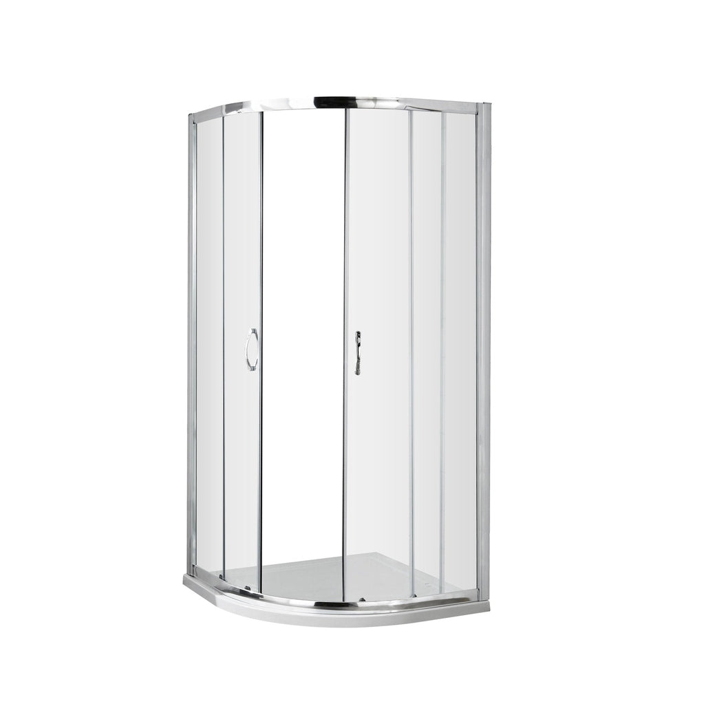 Nuie Ella 1850 X 800mm Quadrant Shower Enclosure Contemporary Chrome Aluminium 1850x780x780mm - JJ Building Materials