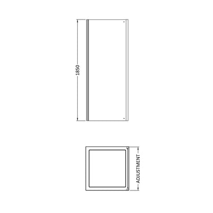 Nuie Ella 1850 X 800mm Side Panel Contemporary Chrome Aluminium 1850x790x31mm - JJ Building Materials