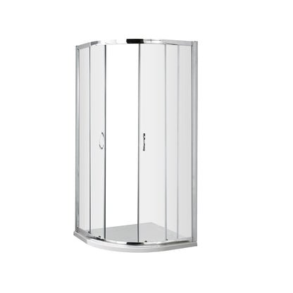 Nuie Ella 1850 X 900mm Quadrant Shower Enclosure Contemporary Chrome Aluminium 1850x880x880mm - JJ Building Materials