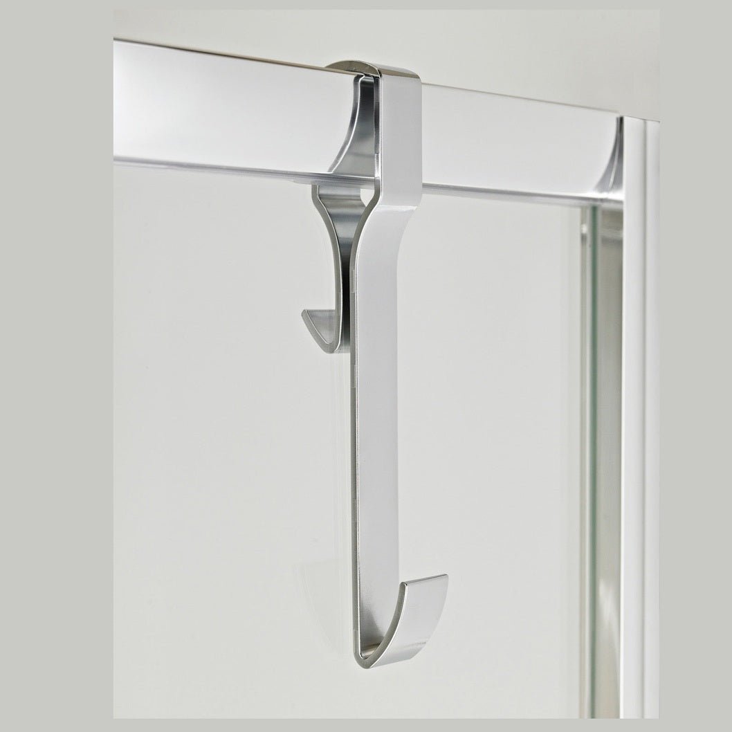 Nuie Enclosure Hook For Framed Enclosures Contemporary Chrome Stainless Steel 300x25x60mm - JJ Building Materials