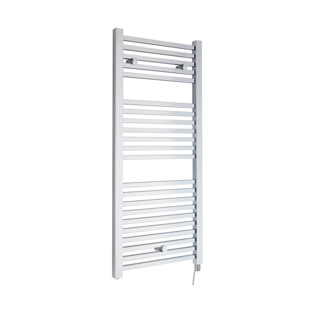 Nuie Eton Electric Radiator Contemporary Chrome Steel 1100x500x30mm - JJ Building Materials