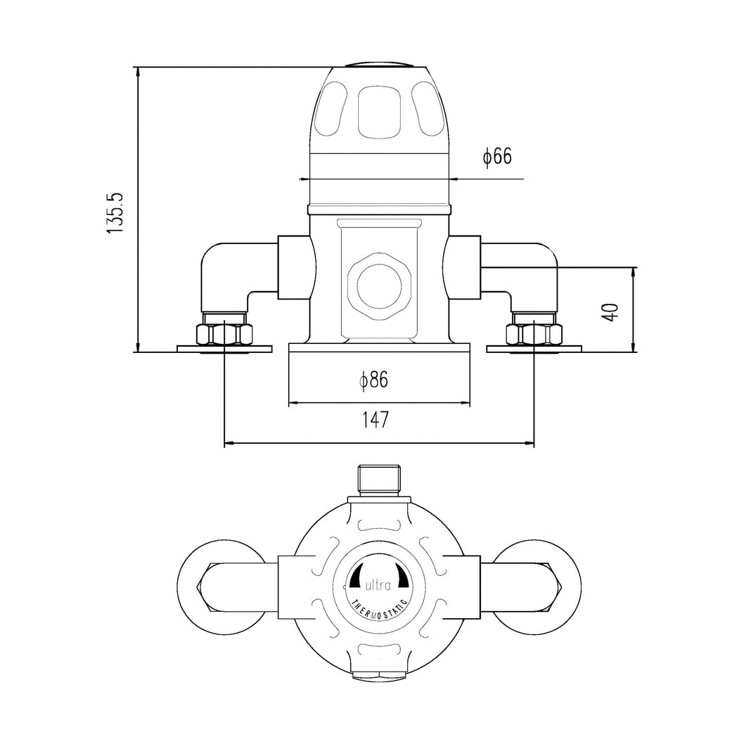 Nuie Exposed Sequential Shower Valve Contemporary Chrome Brass 80x205x138mm - JJ Building Materials