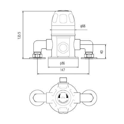 Nuie Exposed Sequential Shower Valve Contemporary Chrome Brass 80x205x138mm - JJ Building Materials