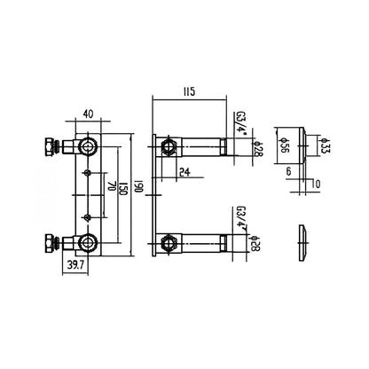 Nuie Fast-fit Bracket For Bar Thermostats Contemporary Chrome Brass 105x190x60mm - JJ Building Materials