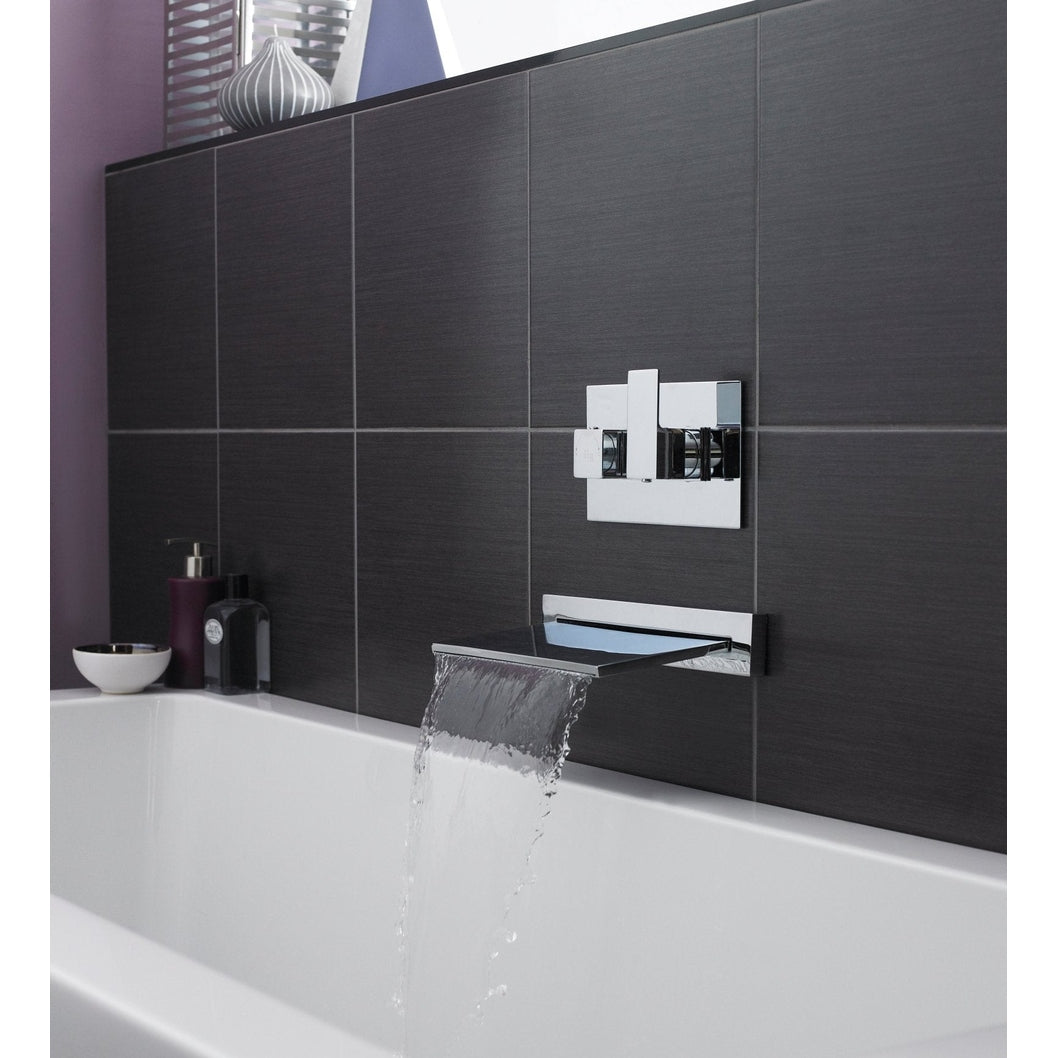 Nuie Fixed Heads Bath Filler Contemporary Chrome Brass 30x290x146mm - JJ Building Materials