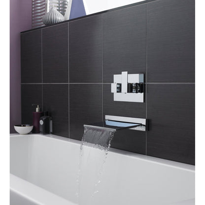 Nuie Fixed Heads Bath Filler Contemporary Chrome Brass 30x290x146mm - JJ Building Materials