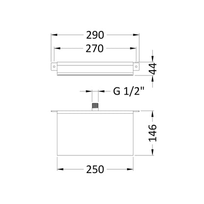 Nuie Fixed Heads Bath Filler Contemporary Chrome Brass 30x290x146mm - JJ Building Materials