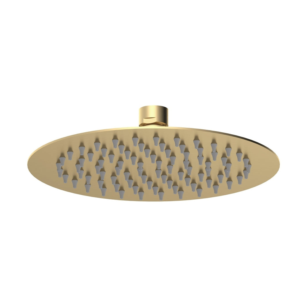 Nuie Fixed Heads Fixed Head Contemporary Brushed Brass Stainless Steel 56x200x200mm - JJ Building Materials