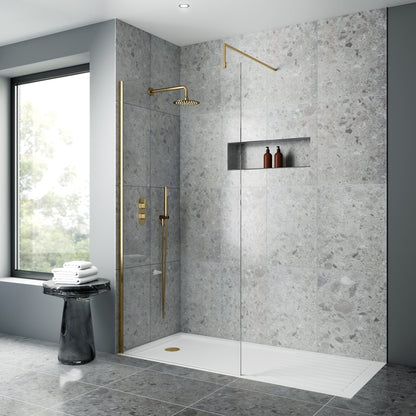 Nuie Fixed Heads Fixed Head Contemporary Brushed Brass Stainless Steel 56x200x200mm - JJ Building Materials