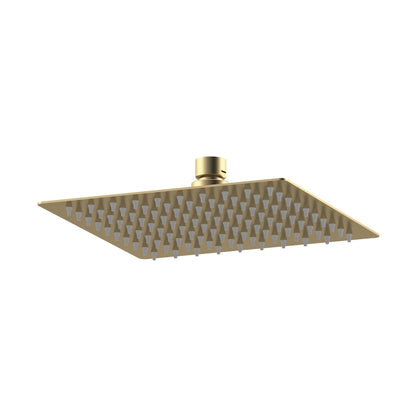 Nuie Fixed Heads Fixed Head Contemporary Brushed Brass Stainless Steel 60x200x200mm - JJ Building Materials