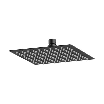 Nuie Fixed Heads Fixed Head Contemporary Matt Black Stainless Steel 60x200x200mm - JJ Building Materials