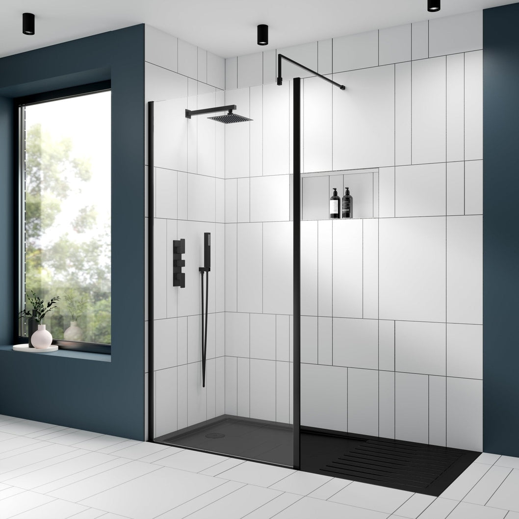 Nuie Fixed Heads Fixed Head Contemporary Matt Black Stainless Steel 60x200x200mm - JJ Building Materials
