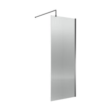 Nuie Fluted Wetroom Screen - 1850x800mm - Brushed Pewter Contemporary Aluminium 1850x1000x13mm - JJ Building Materials