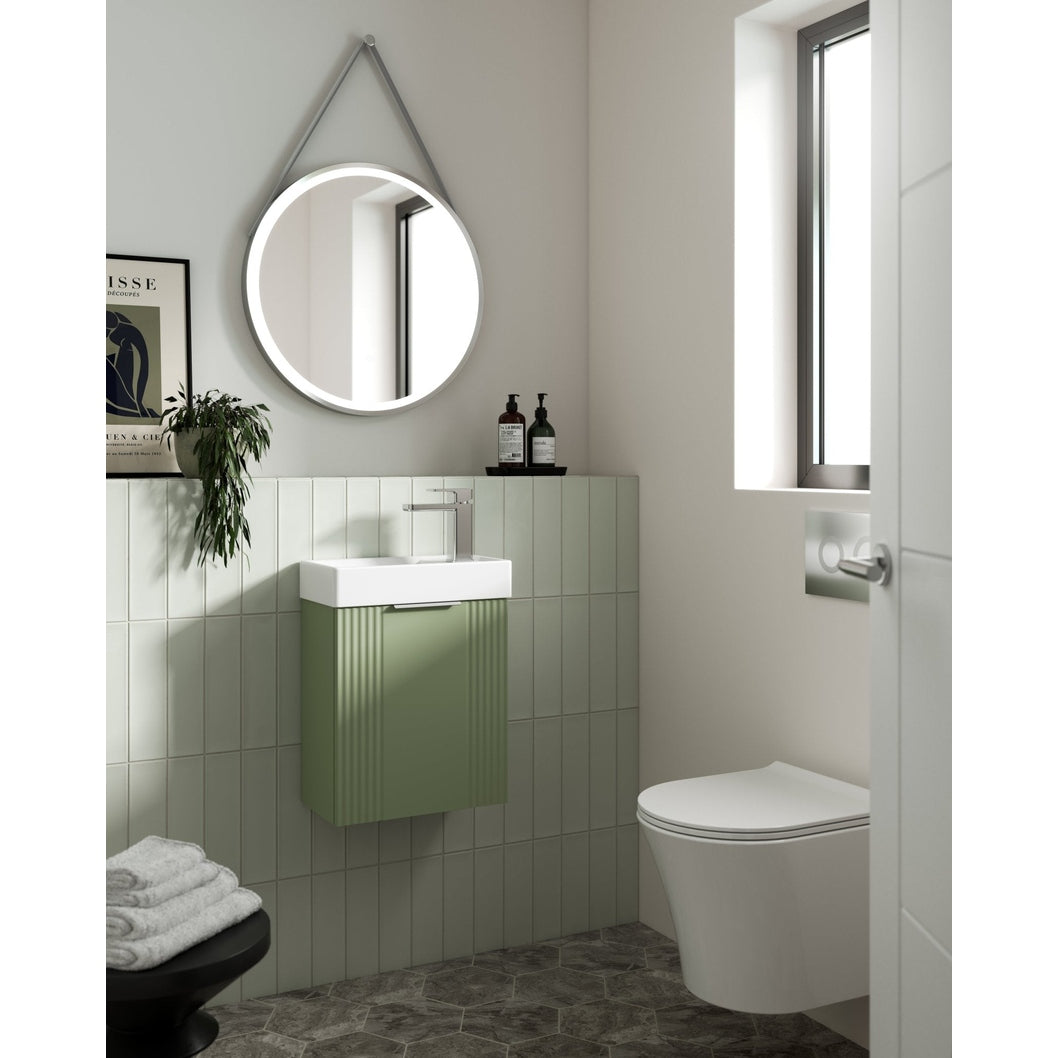 Nuie Framed Led Touch Sensor Mirrors 600mm Round Illuminated Mirror Contemporary Chrome Aluminium 600x600x40mm - JJ Building Materials