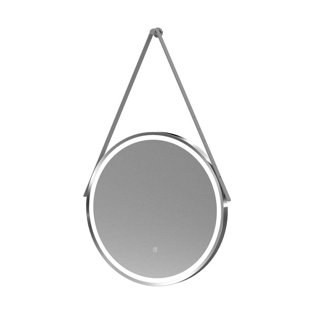 Nuie Framed Led Touch Sensor Mirrors 600mm Round Illuminated Mirror Contemporary Chrome Aluminium 600x600x40mm - JJ Building Materials