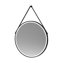 Nuie Framed Led Touch Sensor Mirrors 800mm Round Illuminated Mirror Contemporary Matt Black Aluminium 800x800x40mm - JJ Building Materials