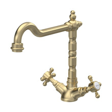 Nuie French Classic Mono Sink Mixer Traditional Brushed Brass Brass 240x190x230mm - JJ Building Materials