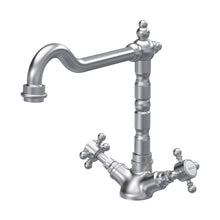 Nuie French Classic Mono Sink Mixer Traditional Brushed Nickel Brass 240x190x230mm - JJ Building Materials
